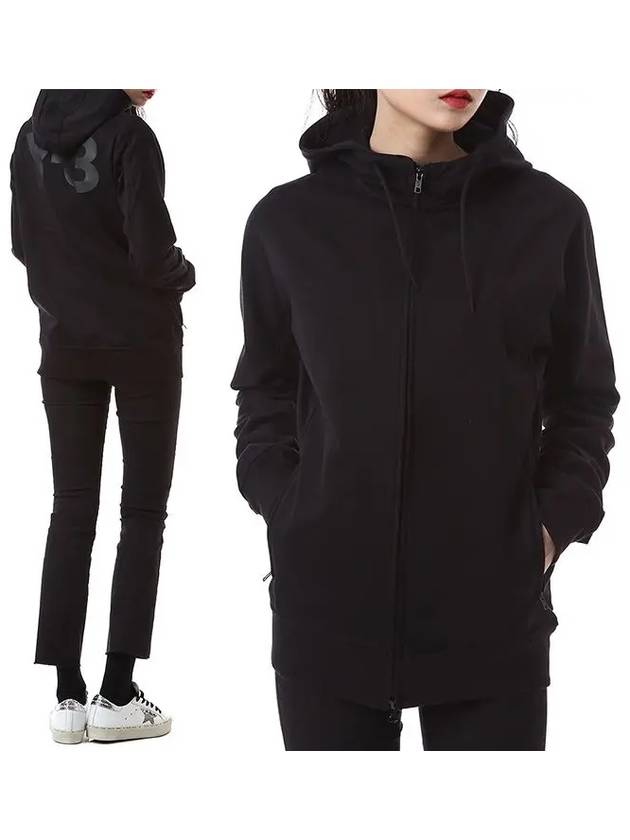 Y 3 U CL ZIP HOODIE Women's hooded zip-up FJ0344 - YOHJI YAMAMOTO - BALAAN 1