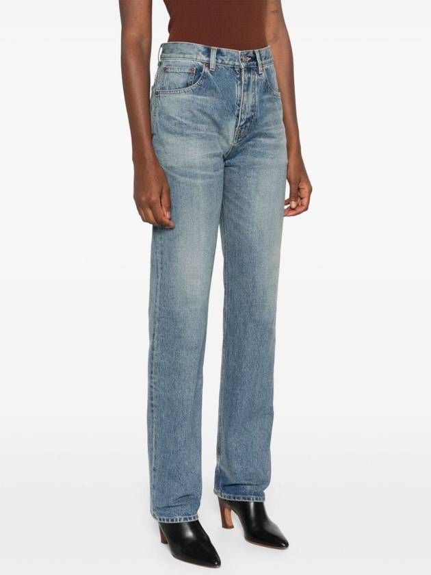 Denim Straight Jeans Blue - SAINT LAURENT - BALAAN 4