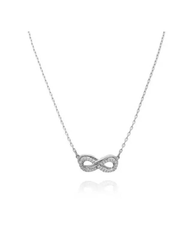 Hyperbola Pendant Pave Infinity Rhodium Necklace Silver - SWAROVSKI - BALAAN 4