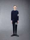 Men's Diagonal Armband Cashmere Crew Neck Knit Navy - THOM BROWNE - BALAAN.