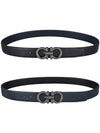 Reversible Gancini Leather Belt Blue - SALVATORE FERRAGAMO - 10