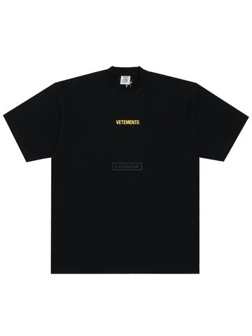 Front logo oversized t shirt BLACK UE52TR120XD - VETEMENTS - BALAAN 1