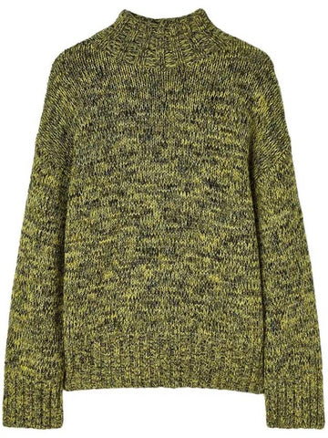 Speckle Knit Wool Turtleneck Green - JIL SANDER - BALAAN 1