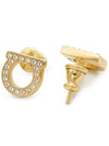 Gancini Crystal Small Earrings Gold - SALVATORE FERRAGAMO - BALAAN 7