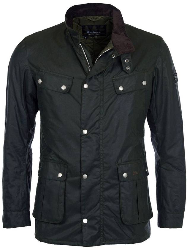 Duke Wax Button Jacket Sage Green - BARBOUR - BALAAN 2