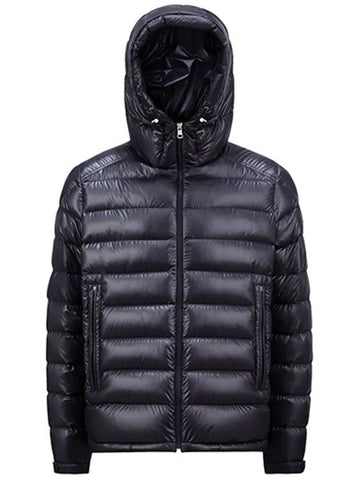 1A00003 597EX 779 BESINES Logo Patch Hooded Down Padded Dark Navy Men s Jacket TJ - MONCLER - BALAAN 1