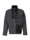 Naslan Nylon Garment Gyed Badge Zip Up Jacket Steel Grey - STONE ISLAND - BALAAN 2