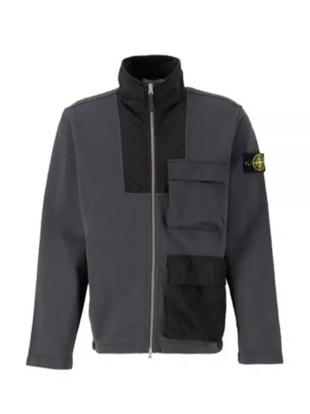 Naslan Nylon Garment Gyed Badge Zip Up Jacket Steel Grey - STONE ISLAND - BALAAN 2