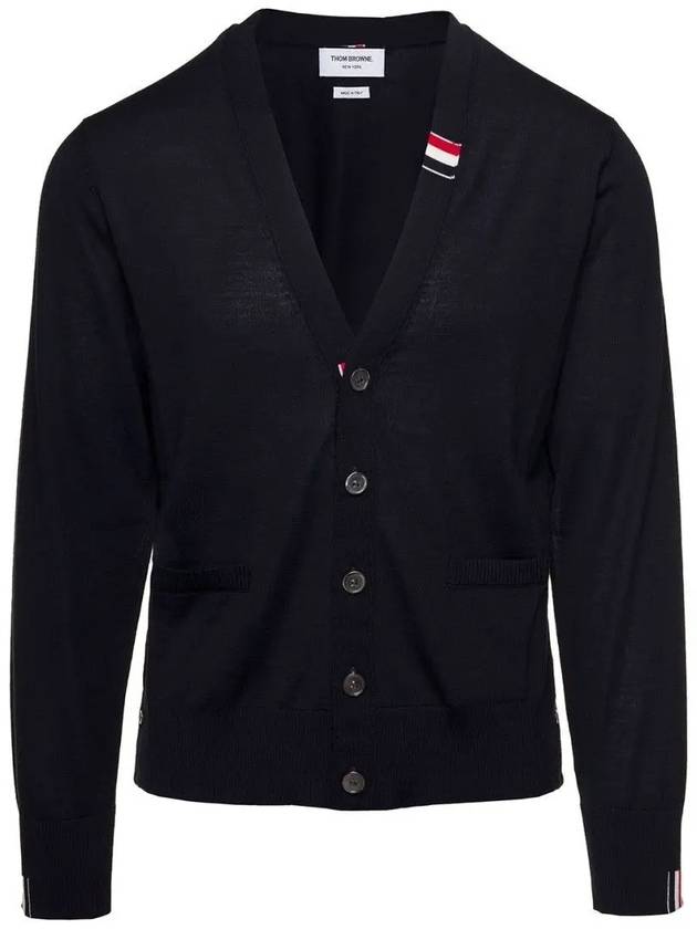 RWB Trim Jersey Stitch Merino Wool Cardigan - THOM BROWNE - BALAAN 1