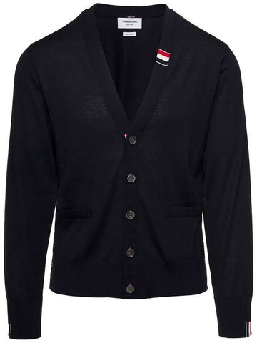 RWB Trim Jersey Stitch Merino Wool Cardigan - THOM BROWNE - BALAAN 1