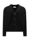 Merino Wool Cashmere Cardigan Black - AMI - BALAAN 1