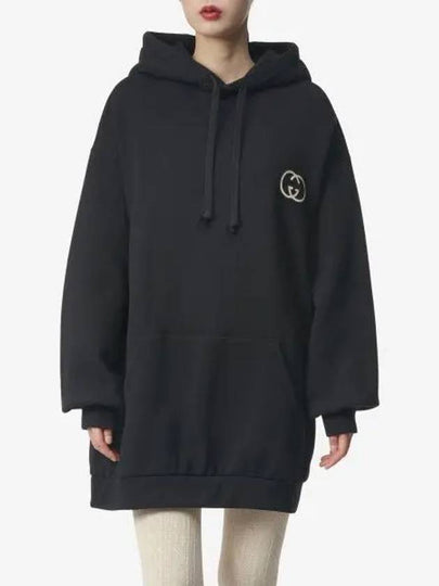 Cotton Jersey Hoodie Black - GUCCI - BALAAN 2