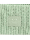 Face Patch Ribbed Wool Beanie Spring Green - ACNE STUDIOS - BALAAN 7