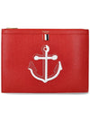 Anchor Embroidered Document Clutch Bag Red - THOM BROWNE - BALAAN 2