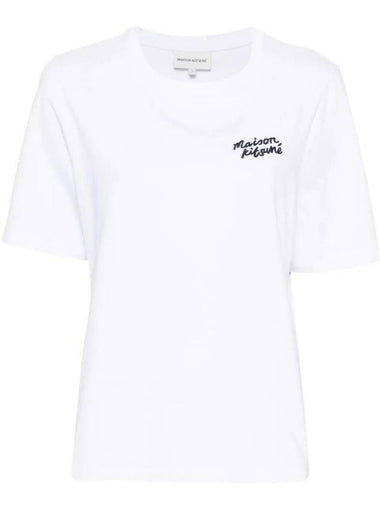 Handwriting Logo Cotton Short Sleeve T-Shirt White - MAISON KITSUNE - BALAAN 1