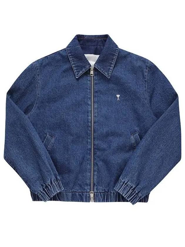 De Coeur Zipped Denim Jacket Blue - AMI - BALAAN 3