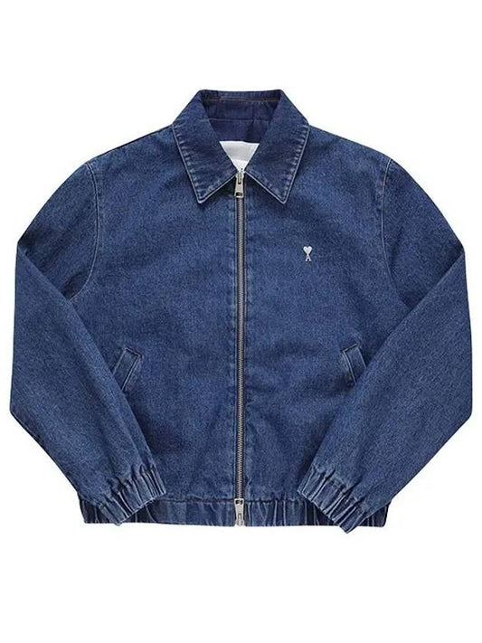 De Coeur Zipped Denim Jacket Blue - AMI - BALAAN 2