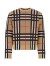 Check Technical Cotton Knit Top Beige - BURBERRY - BALAAN 2