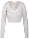 Ifrem Wool Cashmere Crop Knit Top White - MAX MARA - BALAAN 2