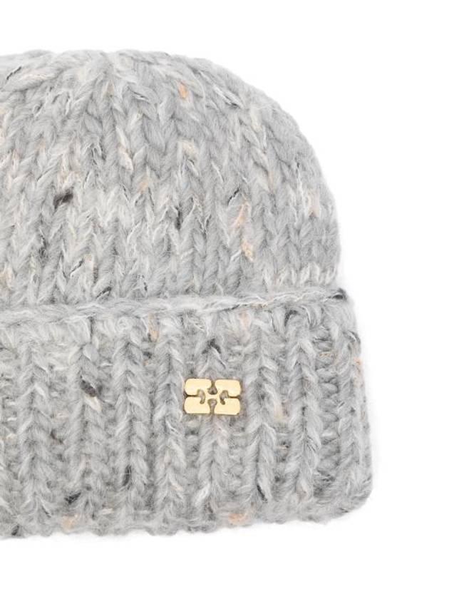 Chunky Marled Beanie Grey - GANNI - BALAAN 3