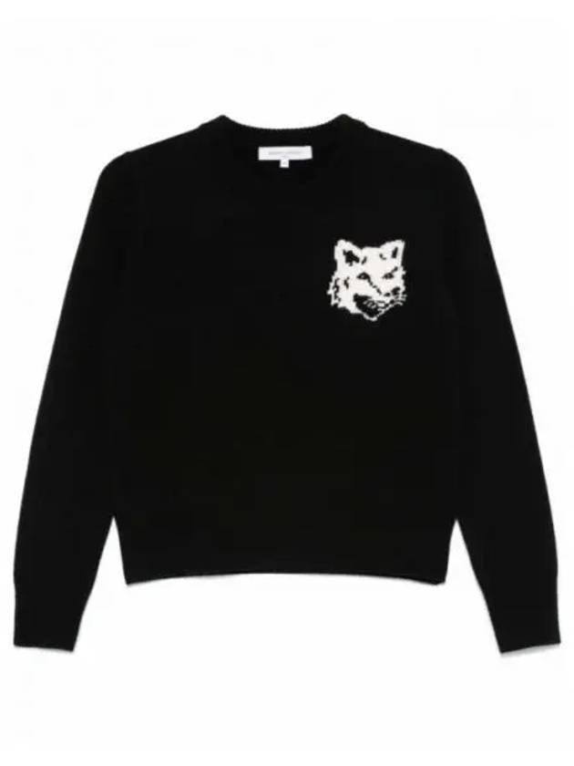 Fox Head Wool Sweatshirt Black - MAISON KITSUNE - BALAAN 2