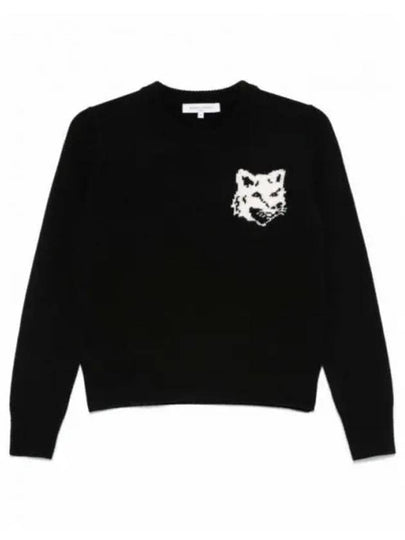 Fox Head Wool Sweatshirt Black - MAISON KITSUNE - BALAAN 2