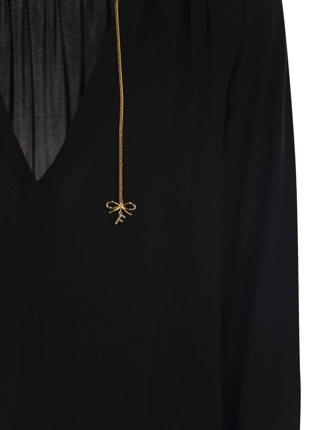 Georgette shirt with charms and logo - ELISABETTA FRANCHI - BALAAN 4