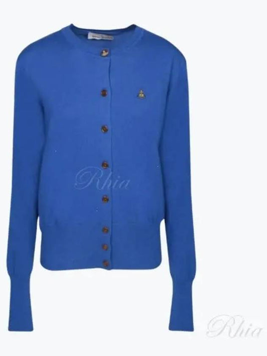 Bea Logo Cardigan Blue - VIVIENNE WESTWOOD - BALAAN 2