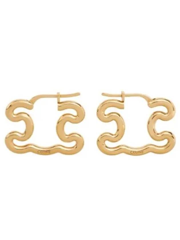 Triomphe Frame Large Earrings Gold - CELINE - BALAAN 2