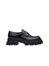 Monolith Brushed Leather Loafers Black - PRADA - BALAAN 4