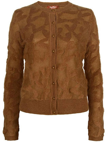 Tobacco Alvaro Wool Cardigan 004 - MAX MARA - BALAAN 1