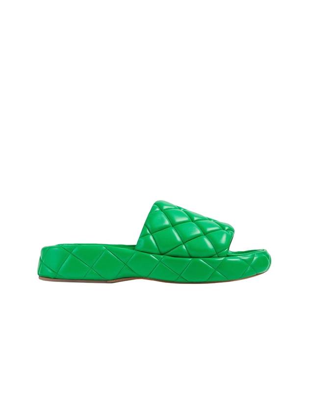 Quilted Leather Slippers Green - BOTTEGA VENETA - BALAAN 2