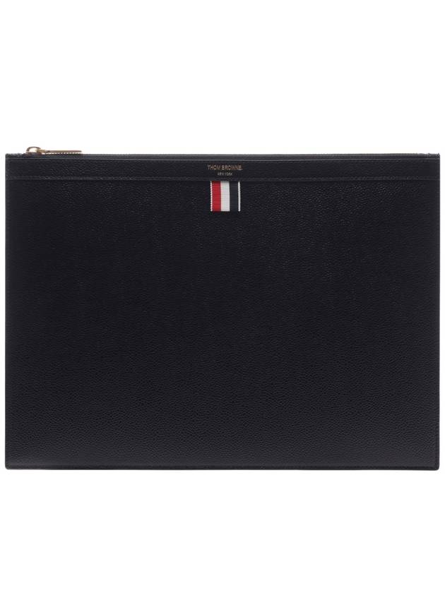 Medium Document Holder Clutch Bag Black - THOM BROWNE - BALAAN 3