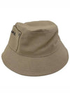 Thais Embroidered Logo Pocket Cotton Canvas Bucket Hat Beige - A.P.C. - BALAAN 3