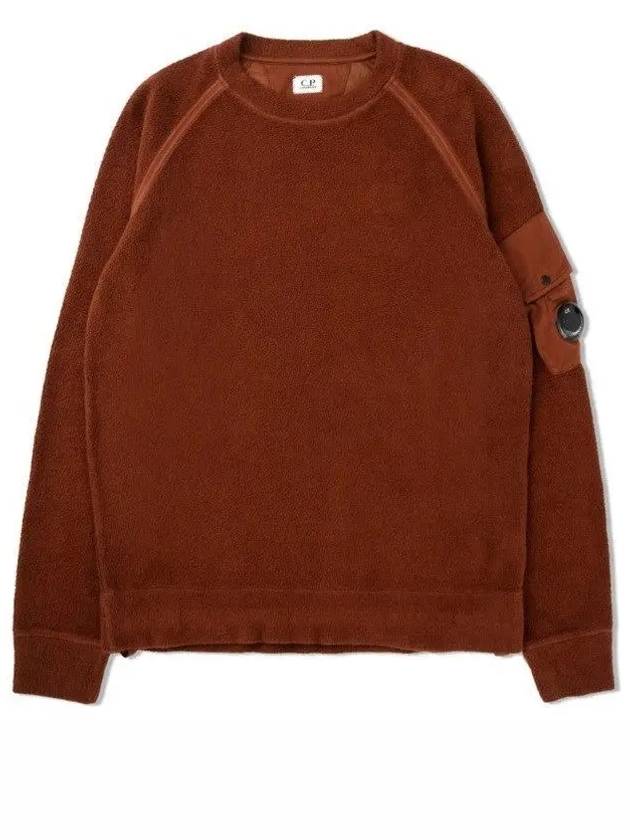 Men's Fleece Lens Pocket Sweatshirt Brown - CP COMPANY - BALAAN 2