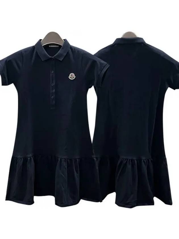 Kids Logo Patch Polo Shirt Piece 12Y 14Y Navy 8I00011 8496F 773 270173 1147253 - MONCLER - BALAAN 1