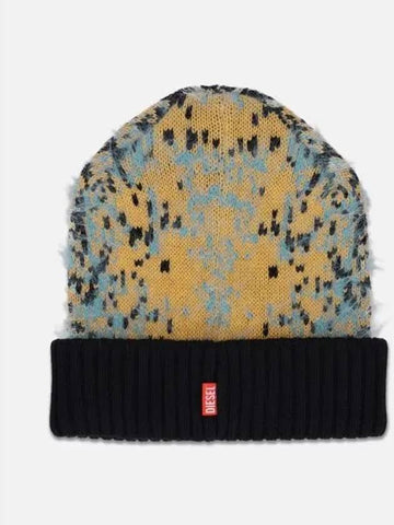 K Pixels Fluffy Pixelated Pattern Beanie Water Green - DIESEL - BALAAN 1