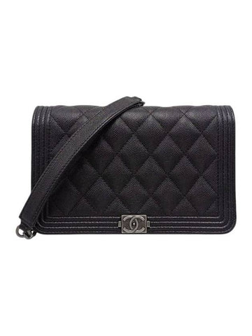 Women s AP1117 Black Caviar Boy Bag WOC Chain Cross - CHANEL - BALAAN 1