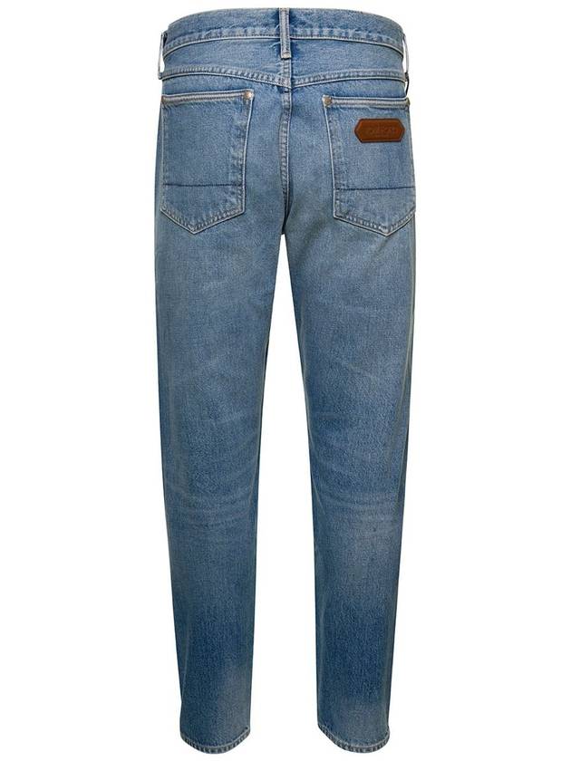 Distress Straight Jeans Blue - TOM FORD - BALAAN 3