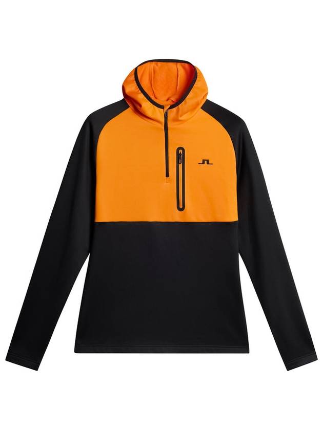 Men's Adam Quarter Zip Hoodie Black - J.LINDEBERG - BALAAN 1