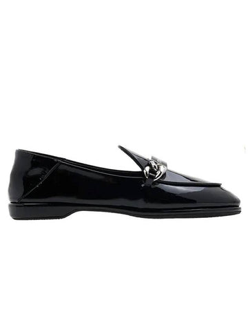 Logo Patent Leather Loafers Black - MIU MIU - BALAAN 1