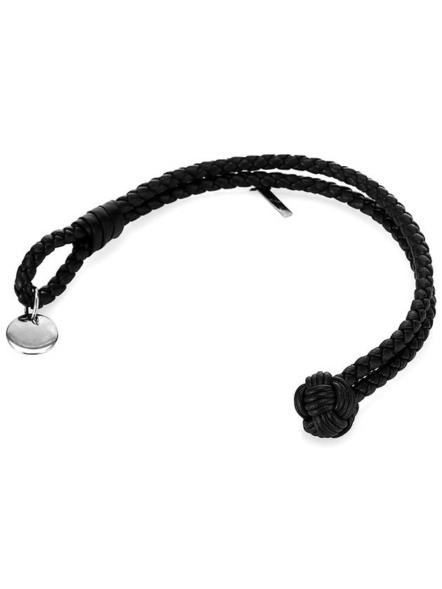 Intrecciato Double Weaving Bracelet Black - BOTTEGA VENETA - BALAAN 9