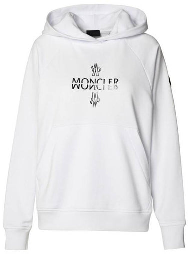 Logo Hooded Top Optical White - MONCLER - BALAAN 1