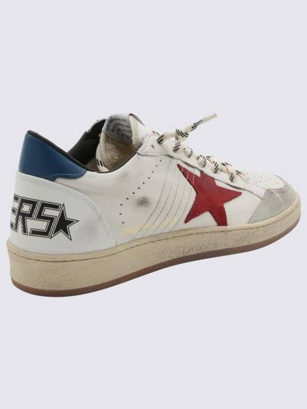 Ball Star Lace-up Leather Low Top Sneakers White - GOLDEN GOOSE - BALAAN 3