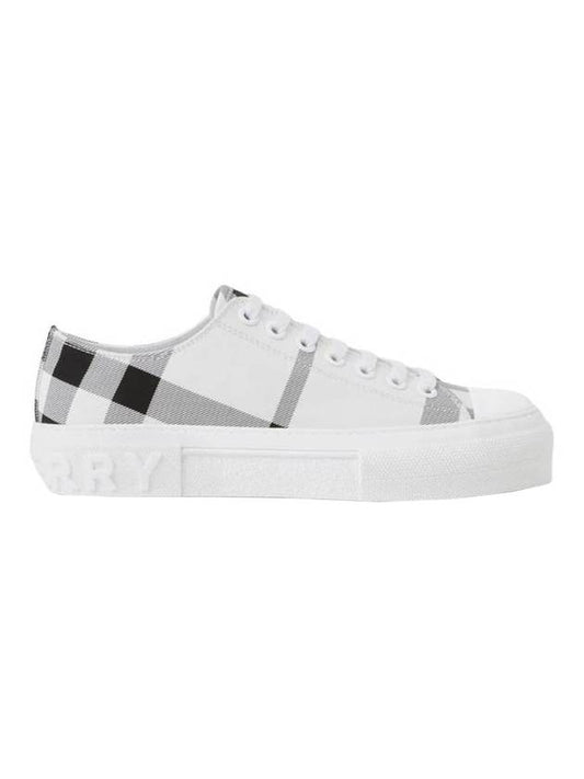 Check Cotton Low Top Sneakers Black White - BURBERRY - BALAAN 1