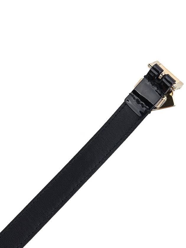 Triangle Logo Buckle Leather Belt Black - PRADA - BALAAN 8