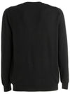 Stud Detail Crew Neck Wool Sweatshirt Black - VALENTINO - BALAAN 3