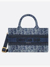 Oblique Jacquard Denim Mini Book Tote Bag Blue - DIOR - BALAAN 1