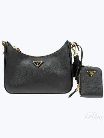 Re-Edition 2005 Saffiano Leather Shoulder Bag Black - PRADA - BALAAN 2