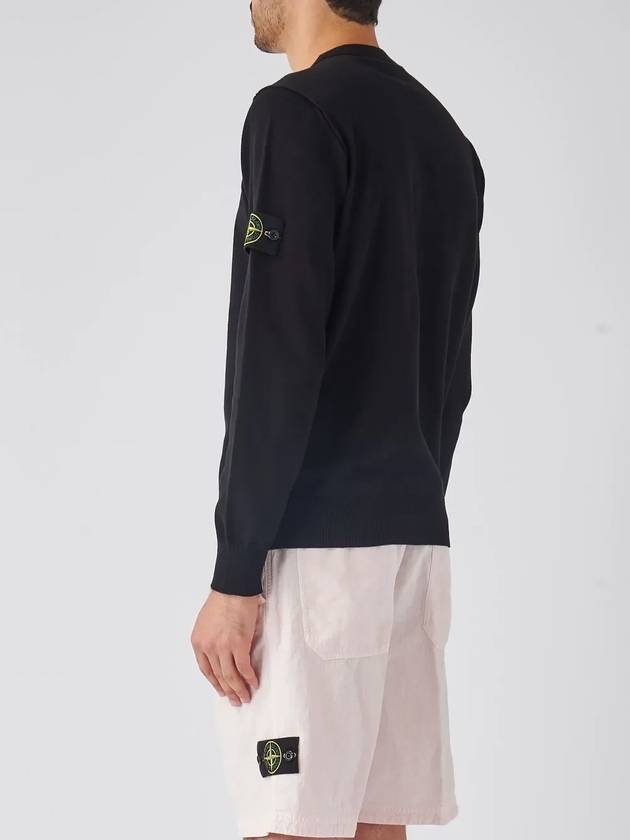 Crewneck Soft Cotton Knit Top Black - STONE ISLAND - BALAAN 6